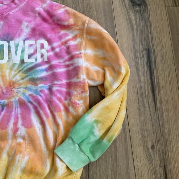 Hungover Barstool Sports Pink Tie Dye Logo Pullover Crew Neck Sweatshirt Medium - Picture 3 of 9